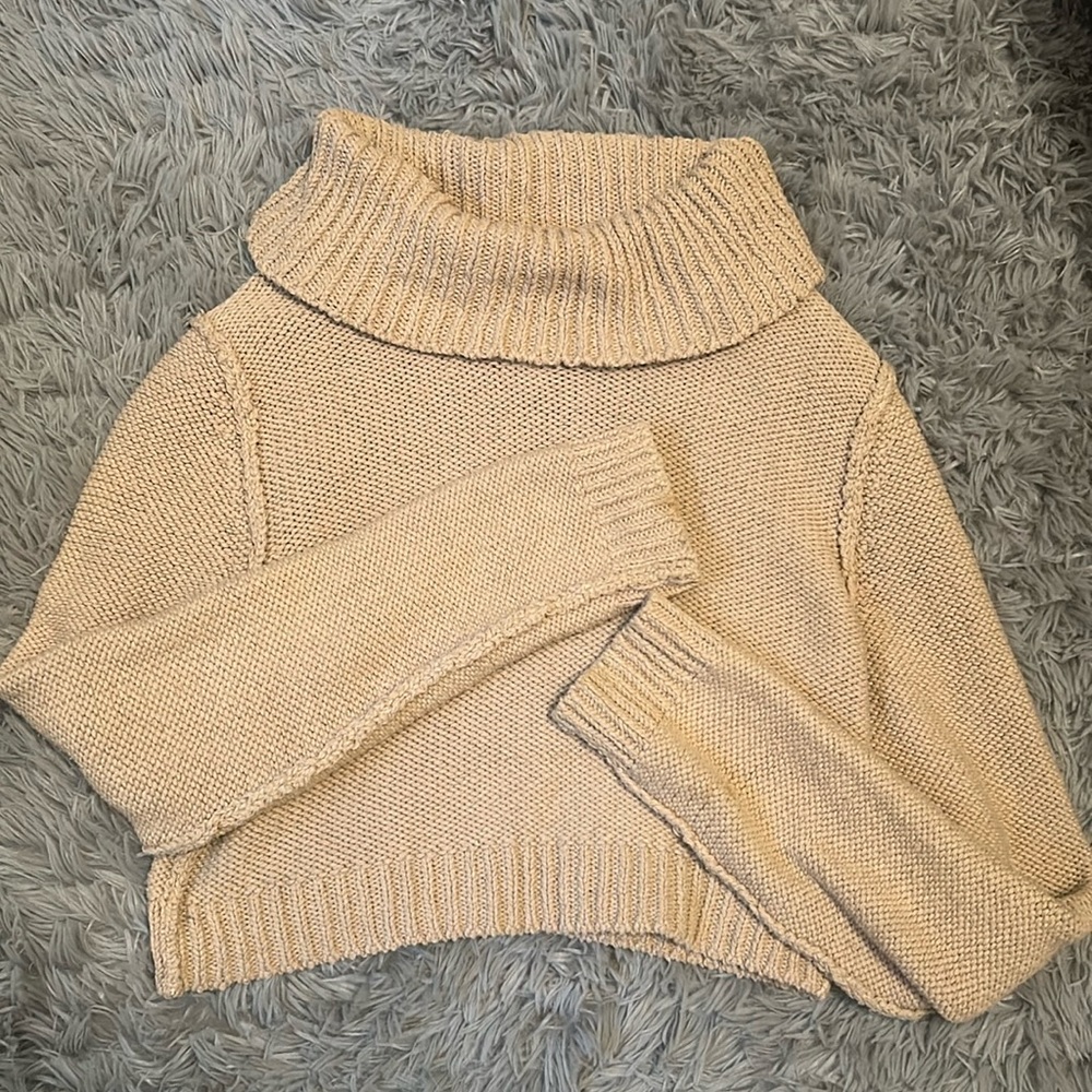 Cropped free people, turtleneck sweater